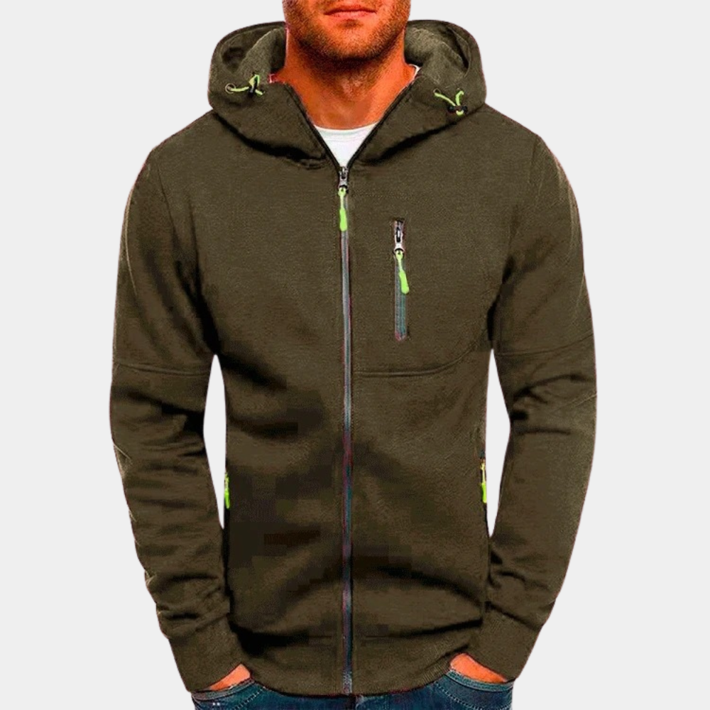 Draven Zip Hoodie – Men’s Sporty Full-Zip Sweatshirt