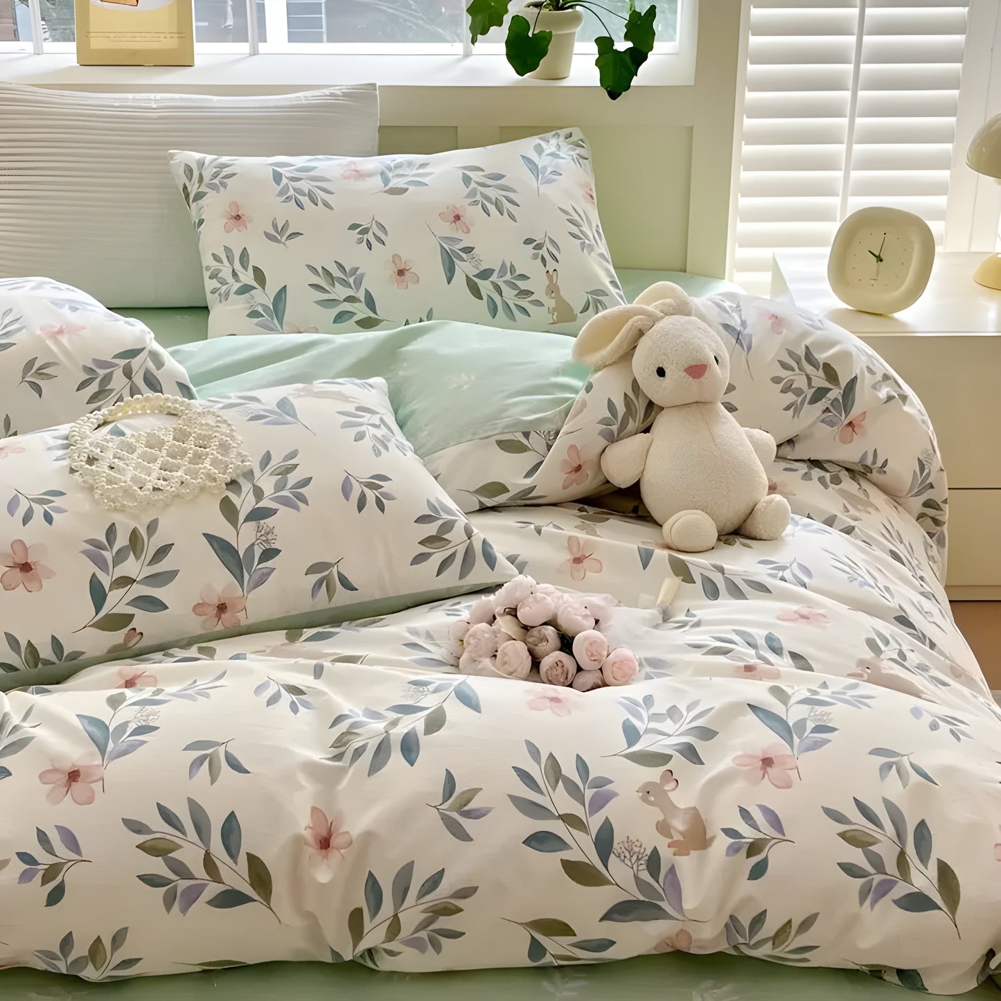 Lunara Bedding Set – Luxury Floral Cotton Blend Ensemble