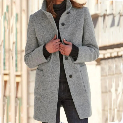 Elara Wool Coat – Women’s Elegant Long Jacket