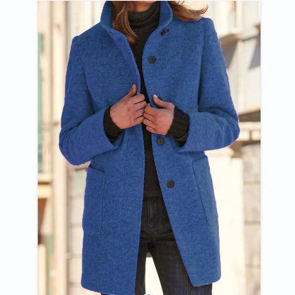 Elara Wool Coat – Women’s Elegant Long Jacket