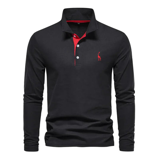 Lior Long Sleeve Polo – Men’s Classic Cotton Elegance